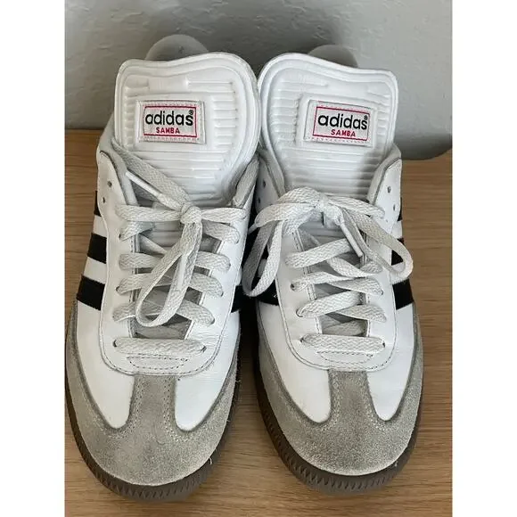 Adidas Samba OG White Black Gum Sneakers Leather Men 7 Women 8 - Picture 4 of 12
